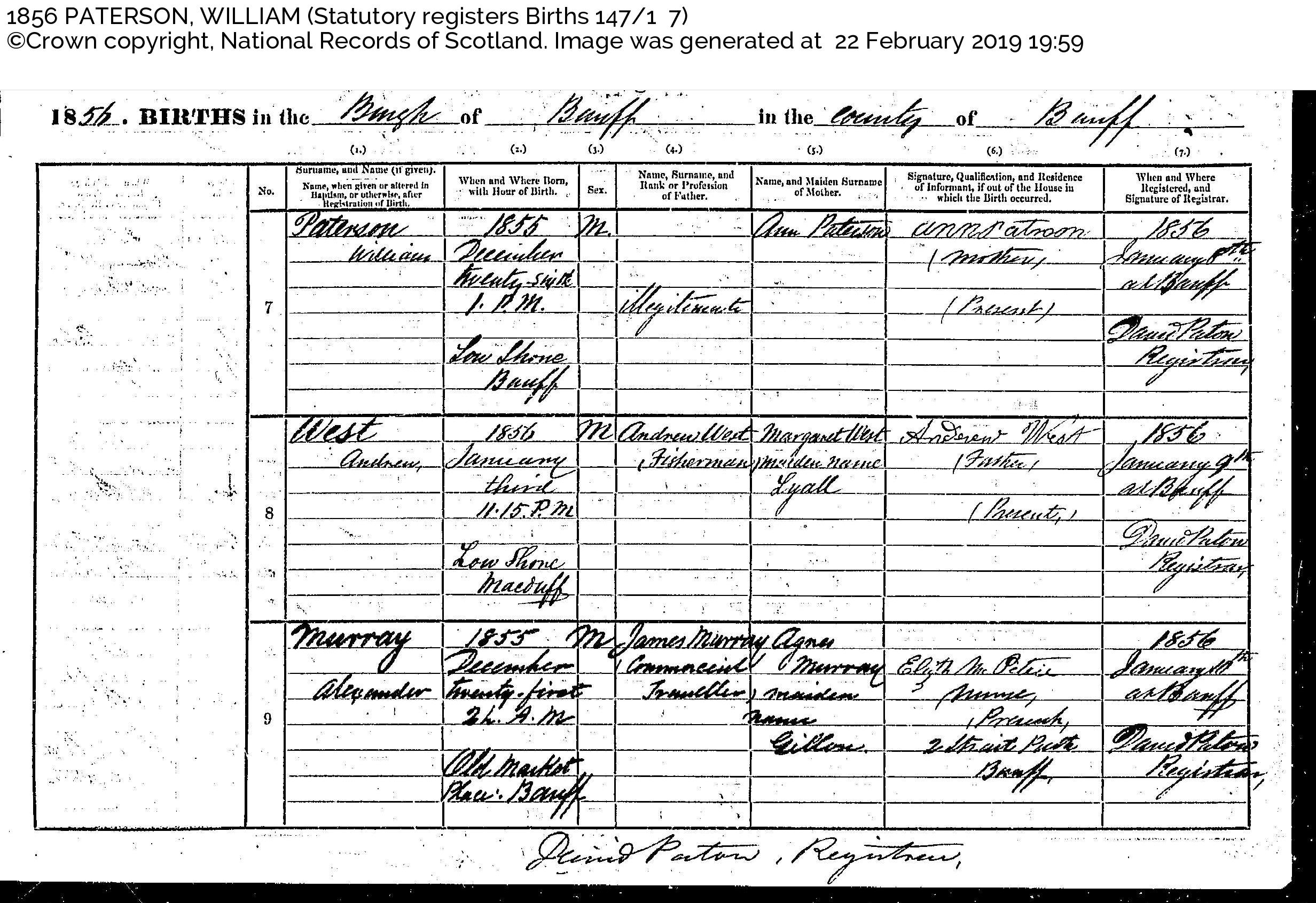WilliamPaterson_B1855 Low Shore Banff, December 26, 1855